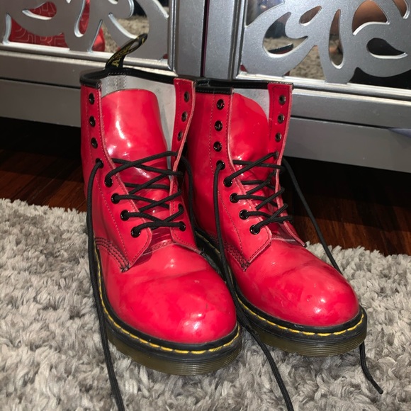 doc martin shoes red